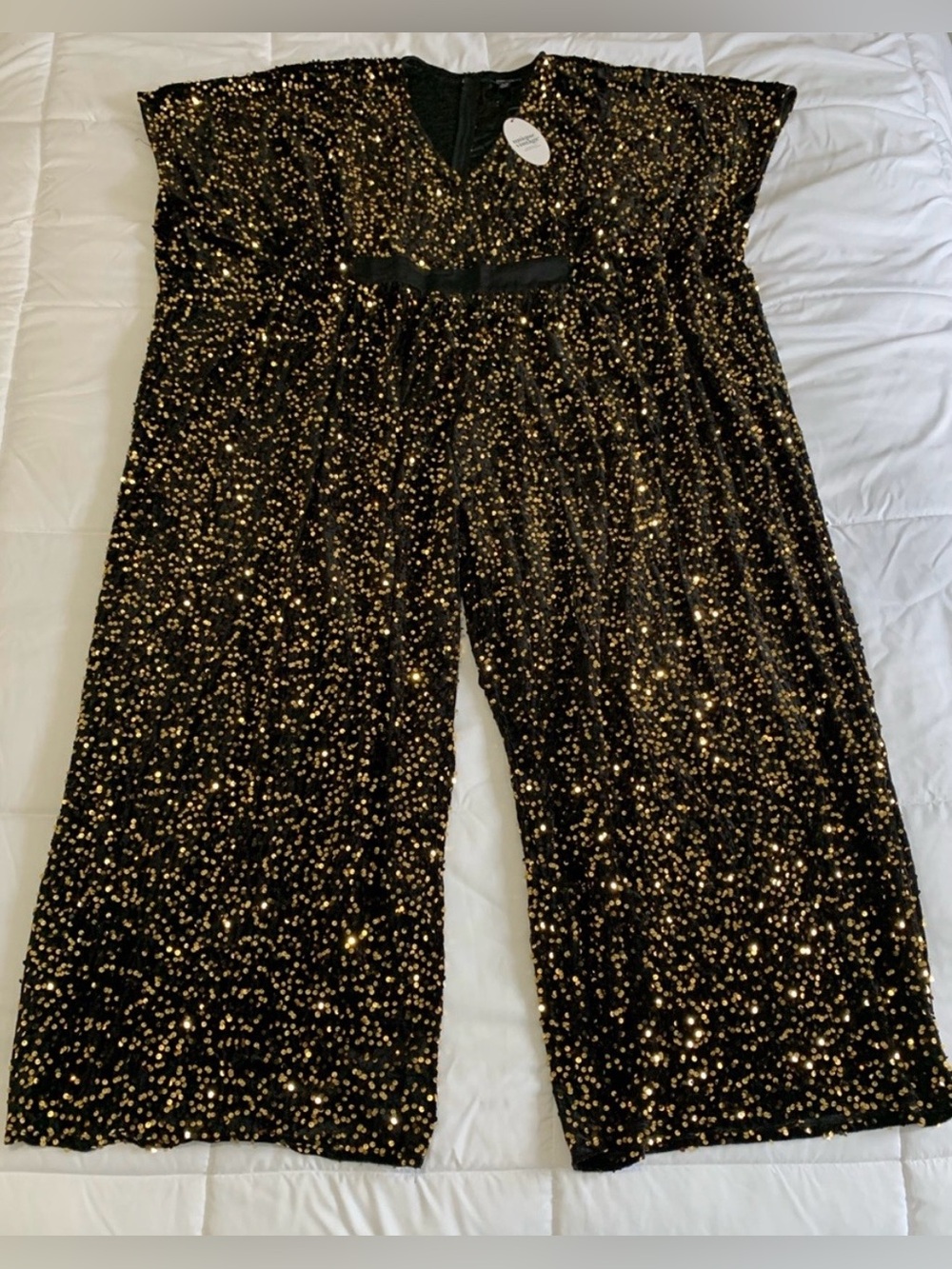 New with tags UNIQUE VINTAGE gold sequin romper womens size XL